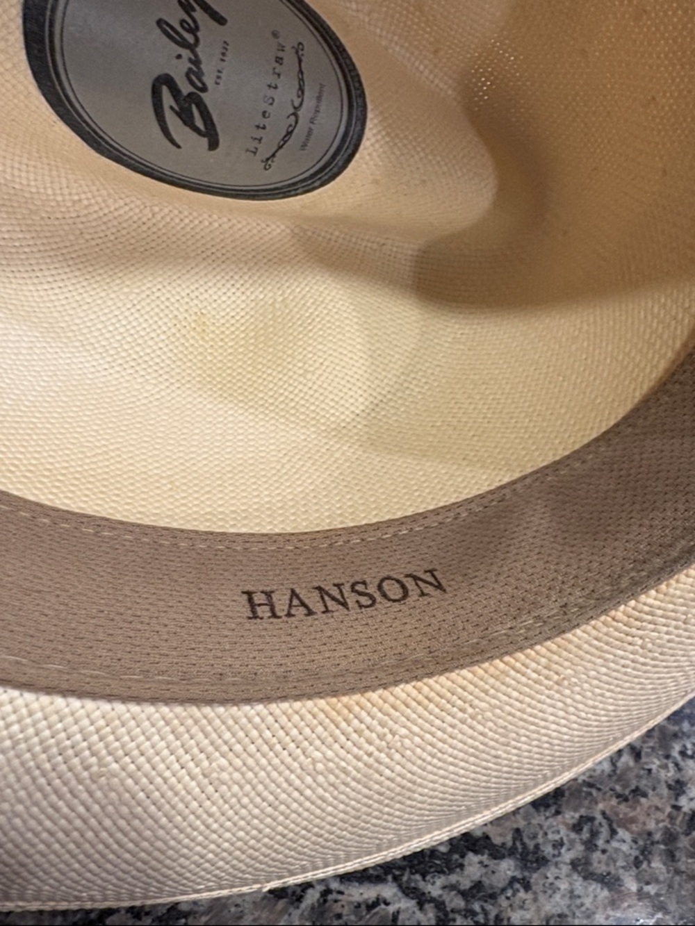 Bailey Hanson LiteStraw Fedora in Natural/Black Size Medium - Picture 4 of 8